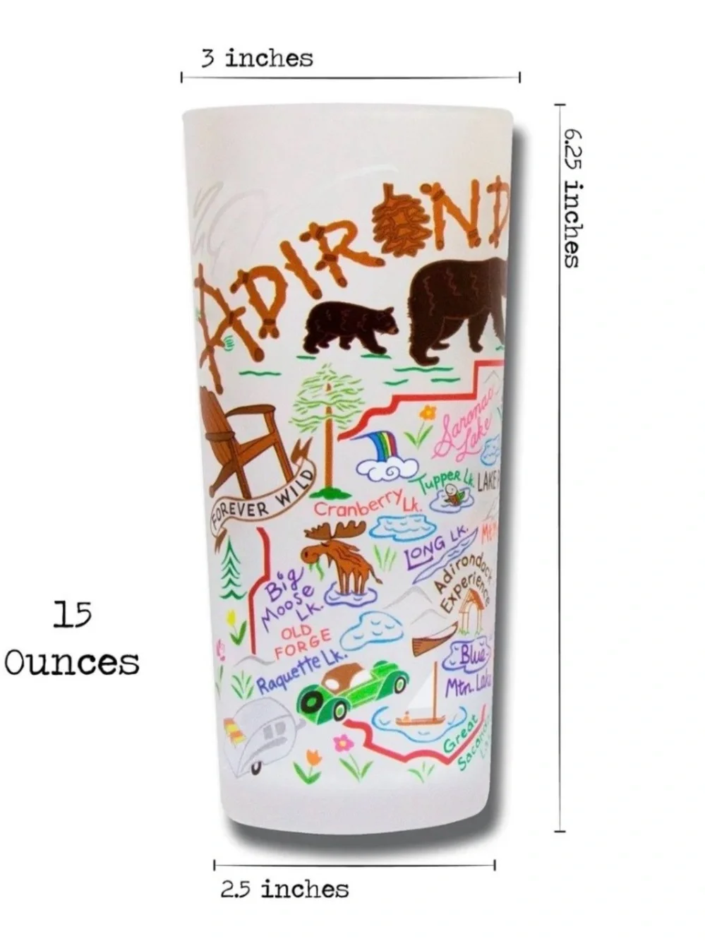 One CatstudioAdirondacks Frosted 15 oz. Souvenir Tumbler